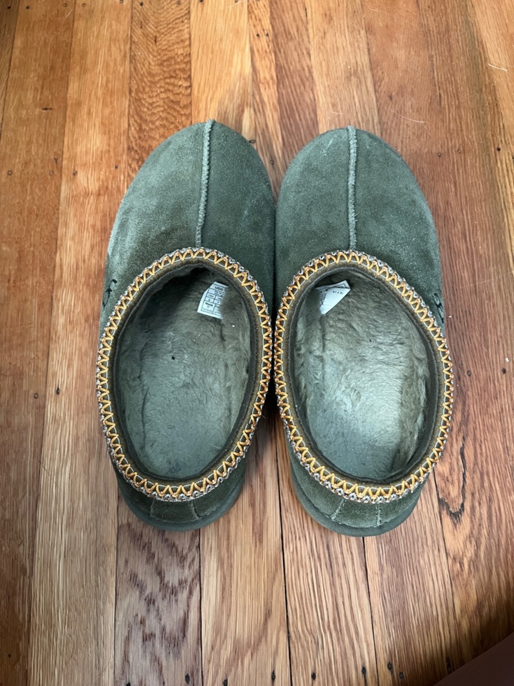 Women’s Olive Suede Slip-On Slippers